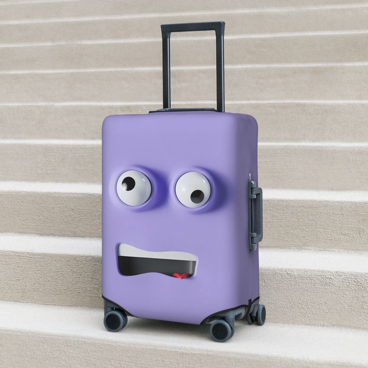 Travel Accessories To 3D Print - Funny Expression พิมพ์กระเป๋าเดินทาง 3d การ์ตูนป้องกันวันหยุดยืดหยุ่นกระเป๋าเดินทาง