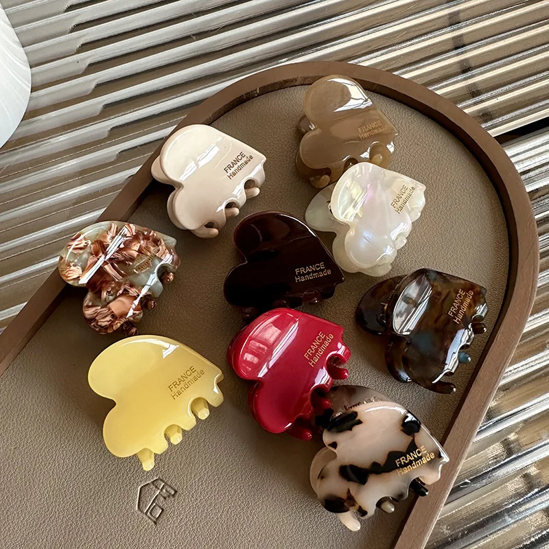 Travel Accessories For Girls - กิ๊บหนีบผมอะซิเตทขนาดเล็ก รูปหัวใจน่ารัก สำหรับเด็ก ผู้หญิง และสาวๆ ใช้เป็นเครื่องประดับผม