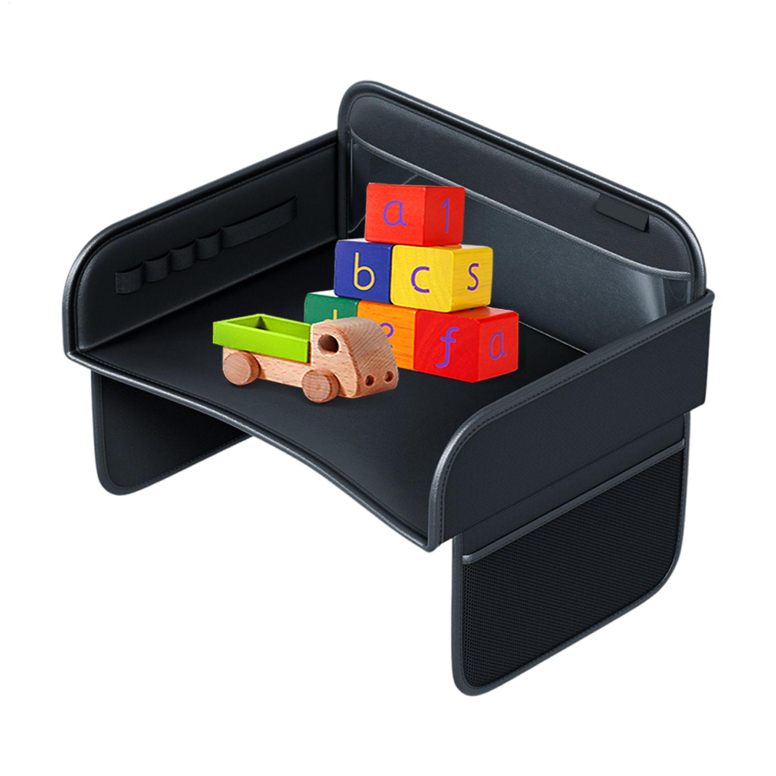 Travel Accessories Kids - โต๊ะวางของในรถยนต์สำหรับเด็ก โต๊ะวาดเขียน ถาดวางของอเนกประสงค์สำหรับเบาะหลังรถยนต์ ที่เก็บของเล่นสำหรับเด็กทารก เด็กเล็ก และเด็กโต