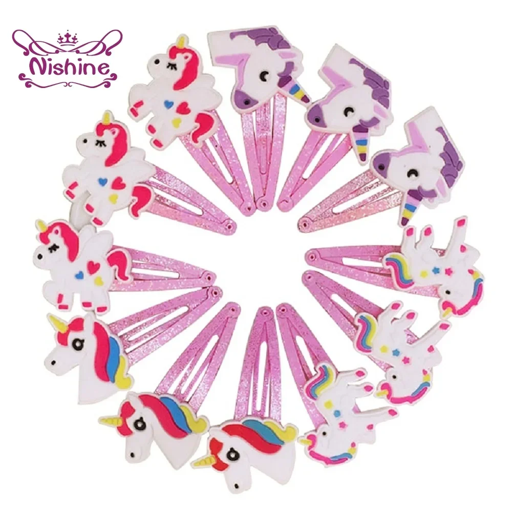 Travel Accessories For 10 Year Old Girl - Nishine 10 ชิ้น/ล็อตยูนิคอร์นคลิปผมการ์ตูนสัตว์ Hairpins เด็กน่ารัก Headwear
