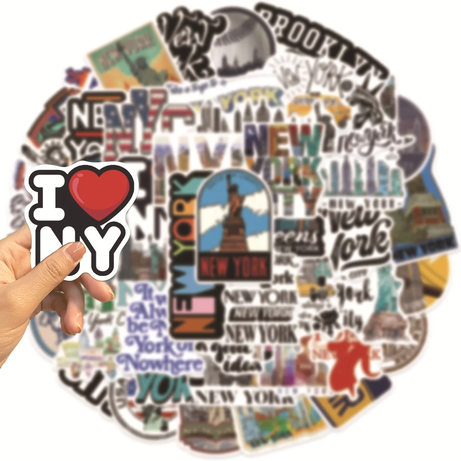 สติกเกอร์น่ารักลายเมืองนิวยอร์ - Travel Accessories New York บทวิจารณ์และราคา