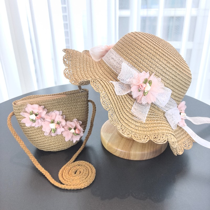 หมวกฟางเด็กผู้หญิง 2 ชิ้น สีพื - Travel Accessories For 10 Year Old Girl บทวิจารณ์และราคา